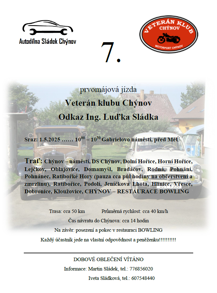 7. Prvomájová jízda – Odkaz Ing. Luďka Sládka
